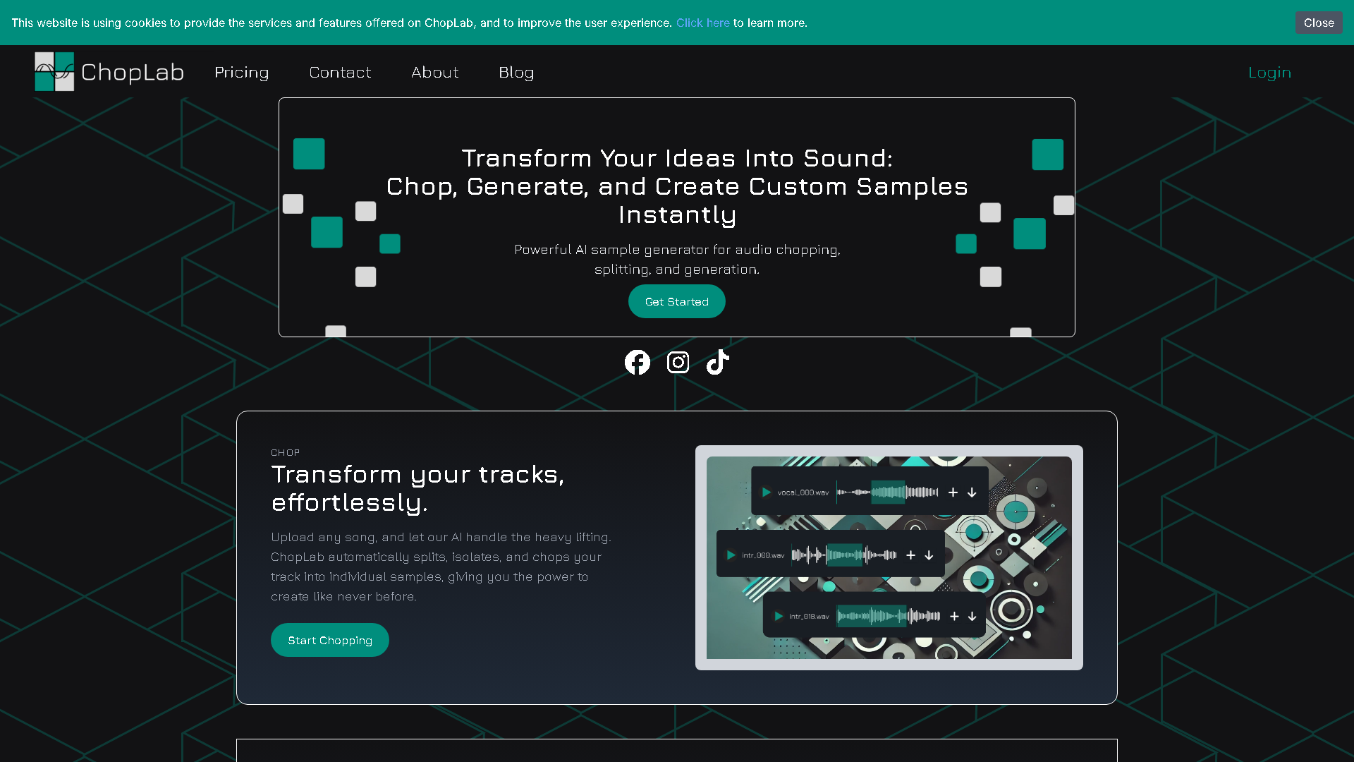 ChopLab Interface Screenshot - Audio & Voice Tool