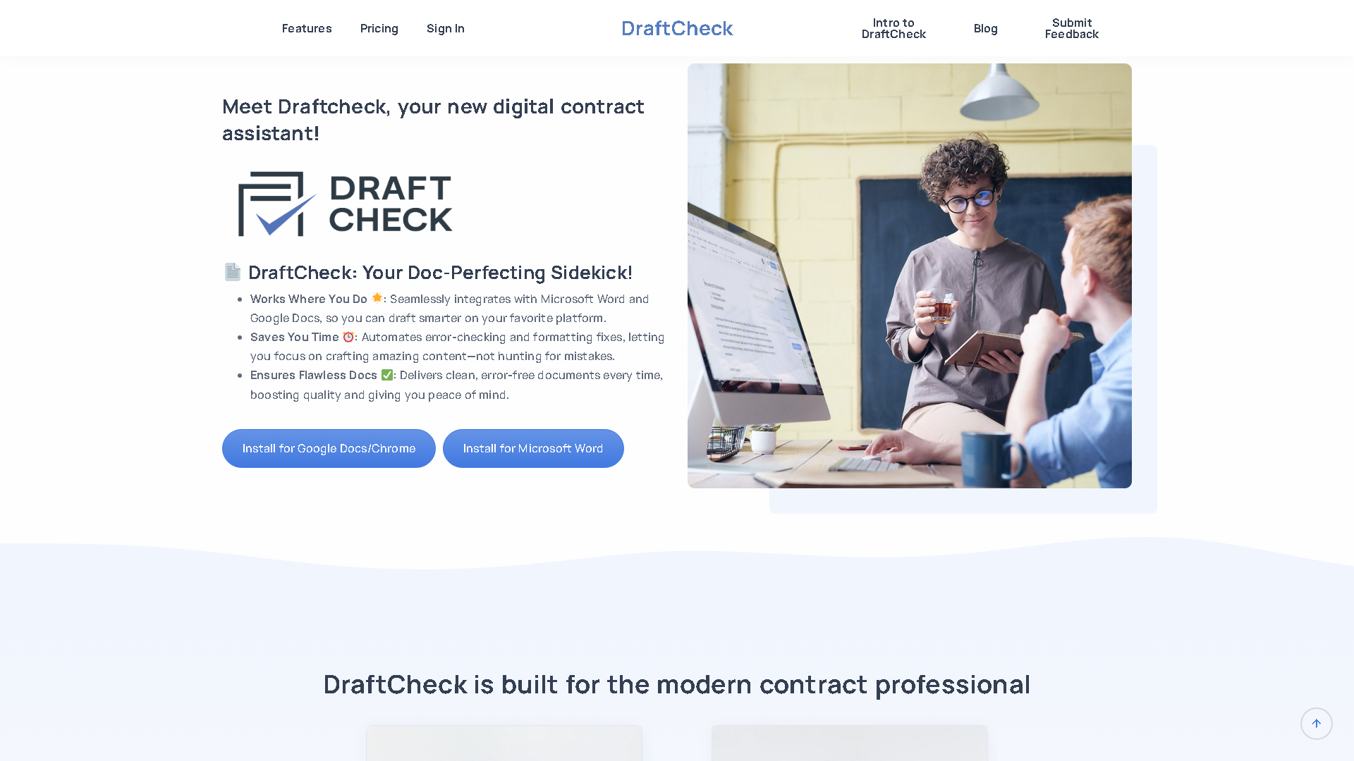 DraftCheck Interface Screenshot - Writing & Editing Tool
