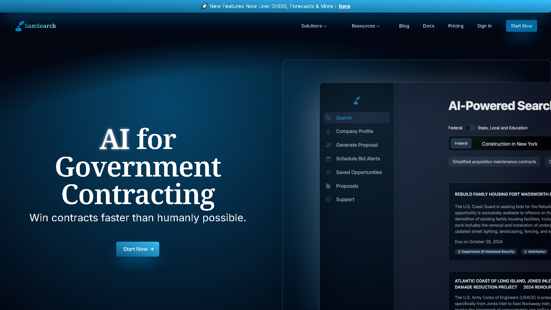 SamSearch Interface Screenshot - Writing & Editing Tool