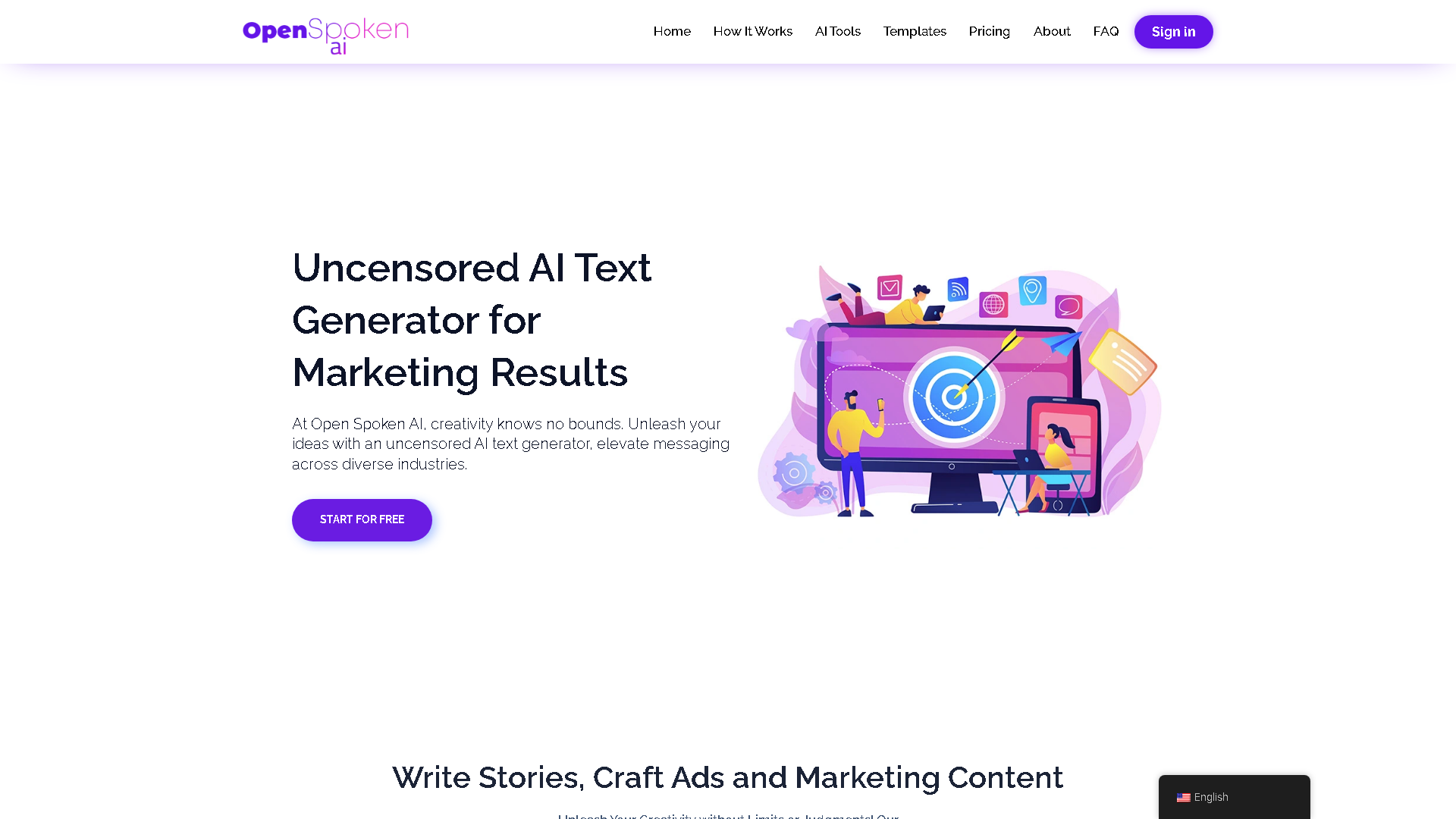 Open Spoken AI Interface Screenshot - Writing & Editing Tool