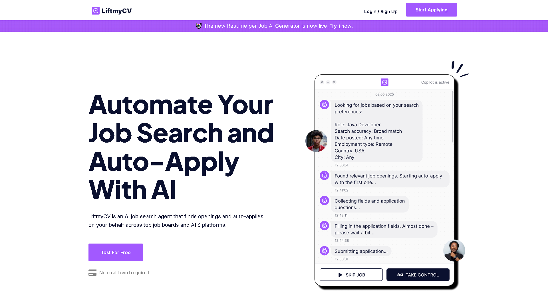 LiftmyCV Interface Screenshot - Writing & Editing Tool