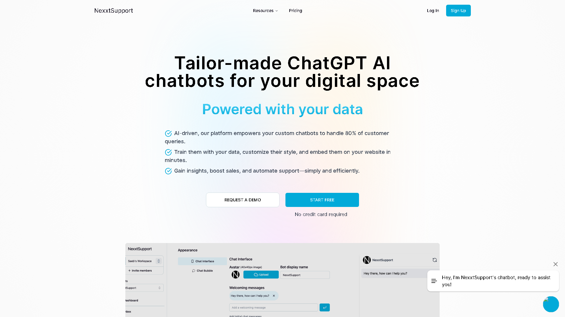 NexxtSupport Interface Screenshot - Writing & Editing Tool