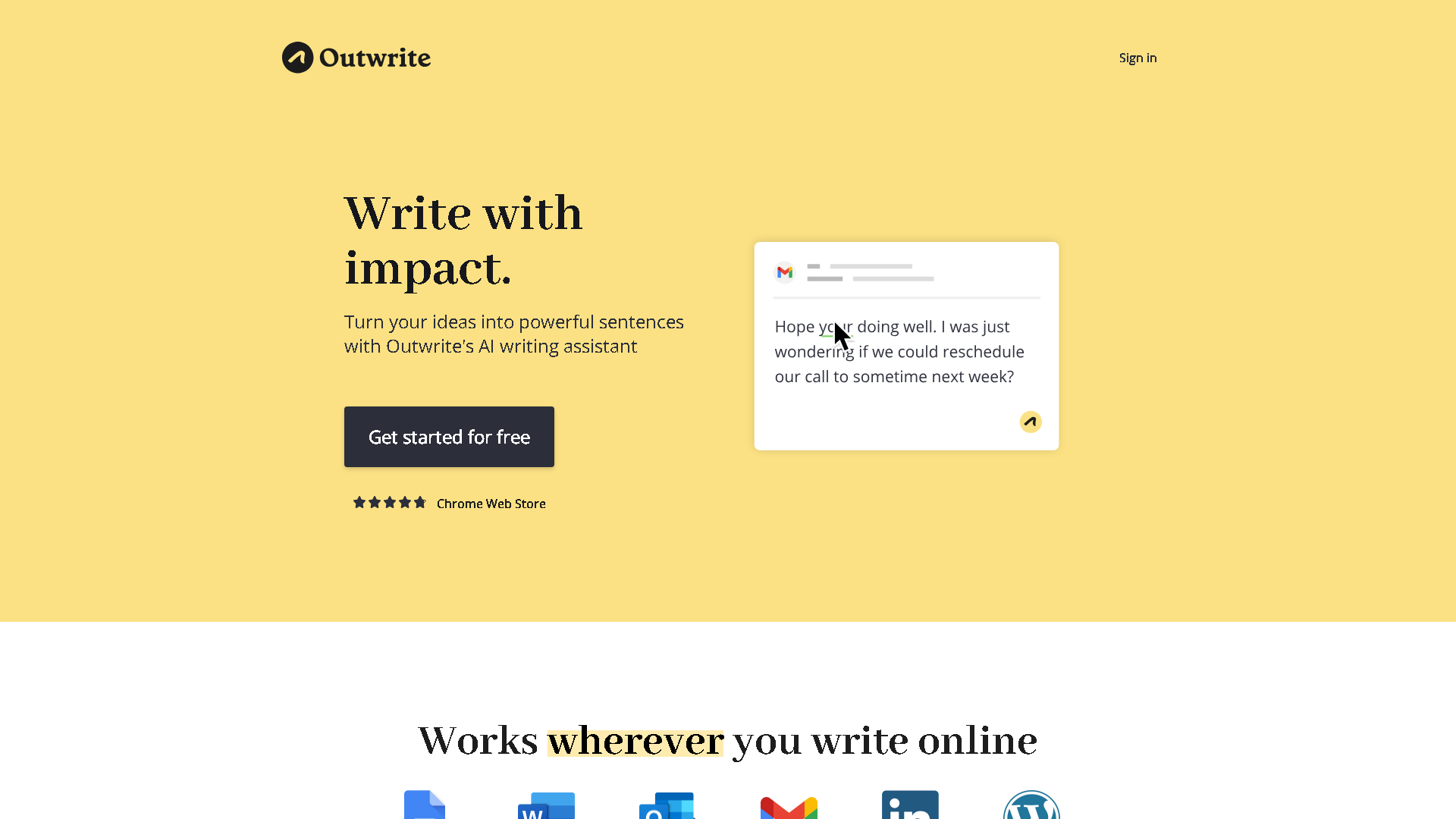 Outwrite Interface Screenshot - Writing & Editing Tool