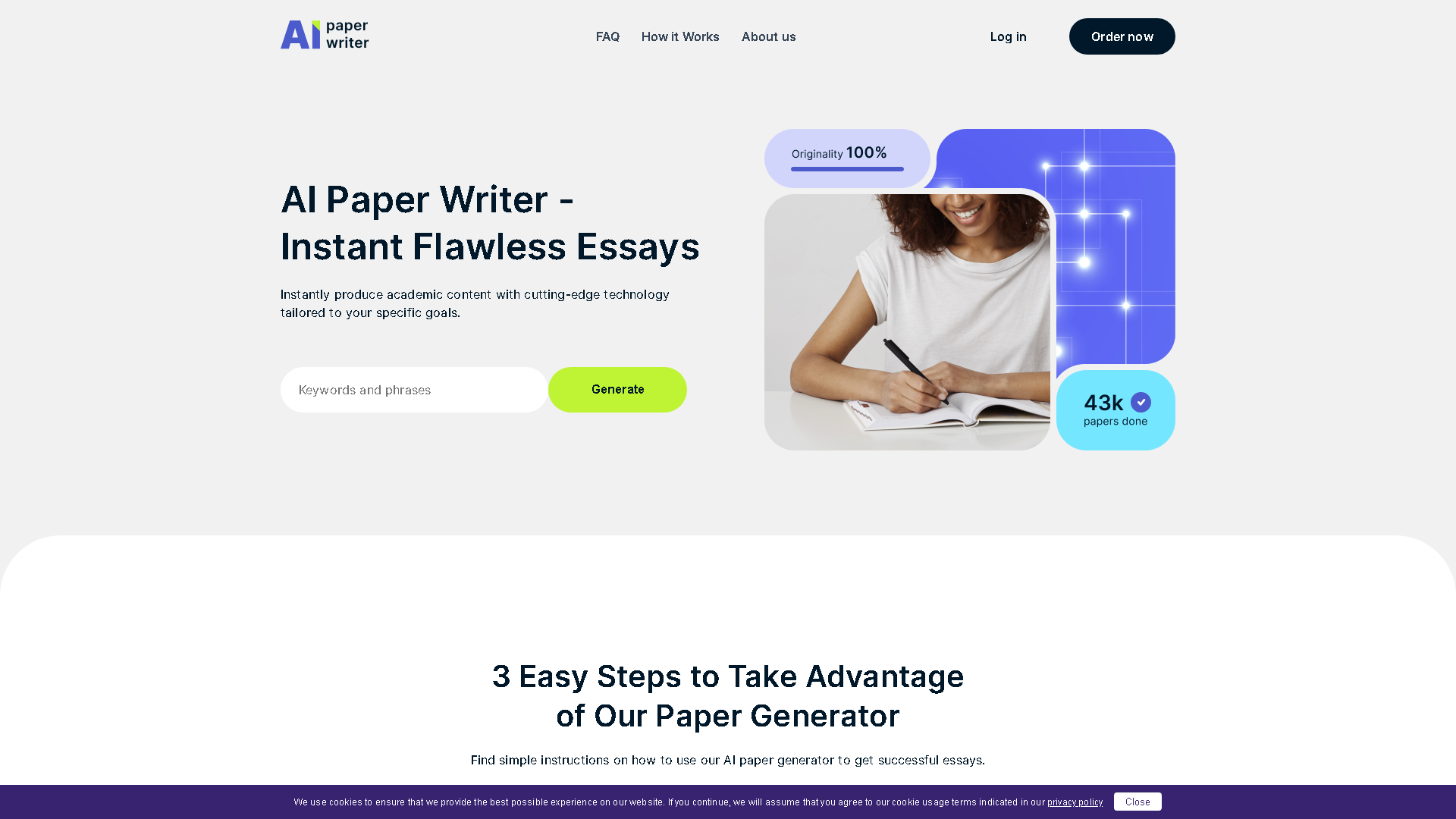 AI Paper Writer Online Interface Screenshot - Writing & Editing Tool