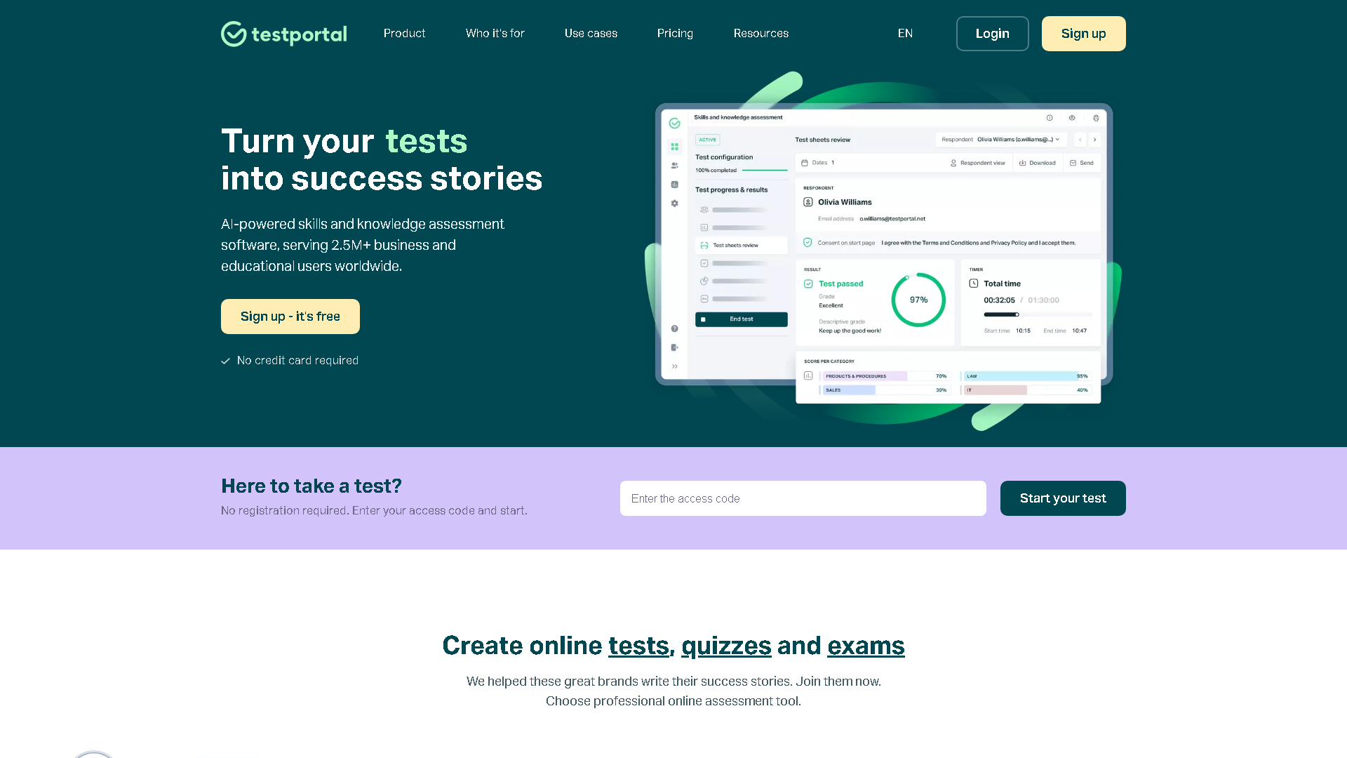 Testportal Interface Screenshot - Coding & Development Tool