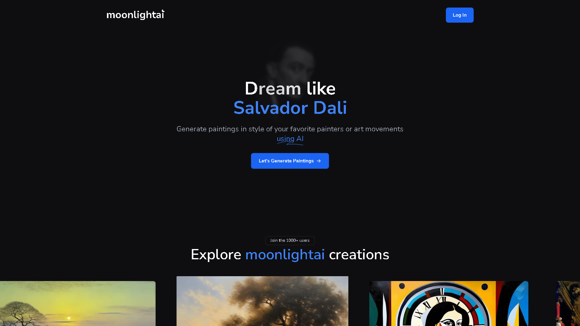 moonlightai Interface Screenshot - Art & Creative Design Tool