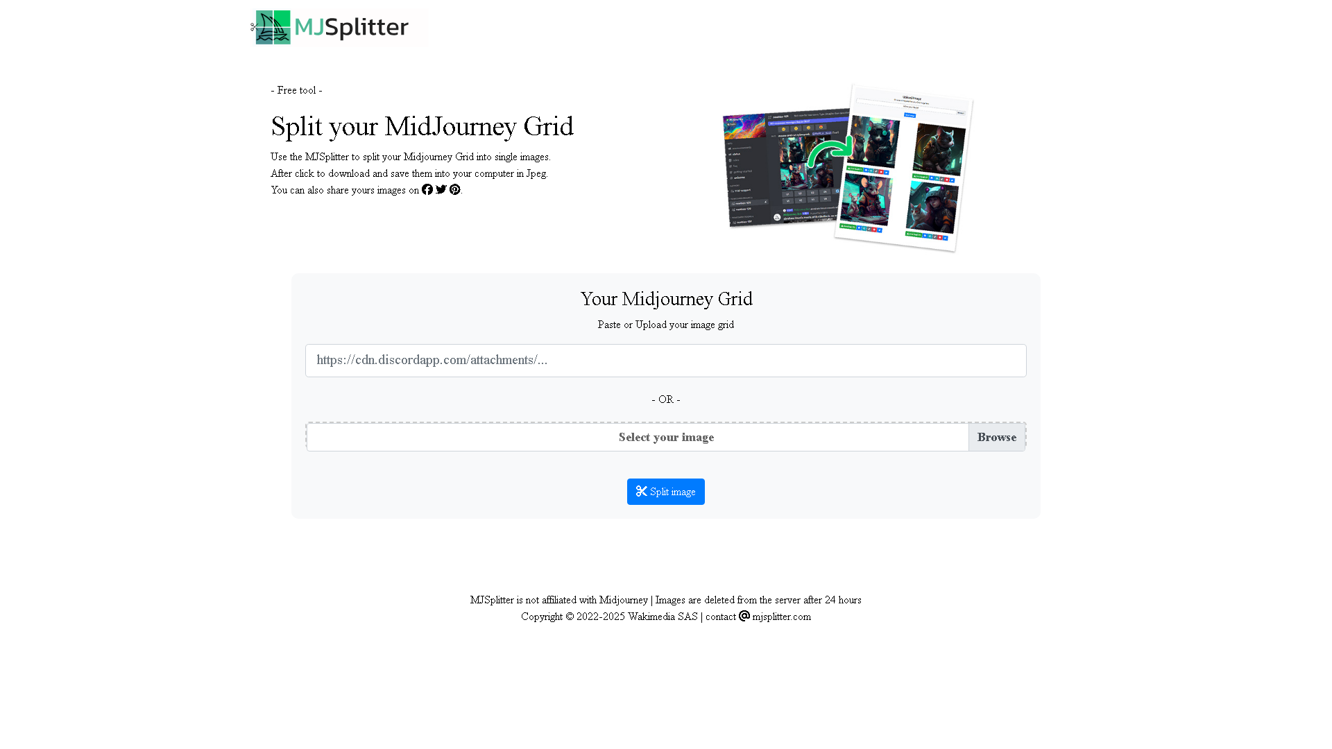 MJSplitter Interface Screenshot - Image & Design Tool