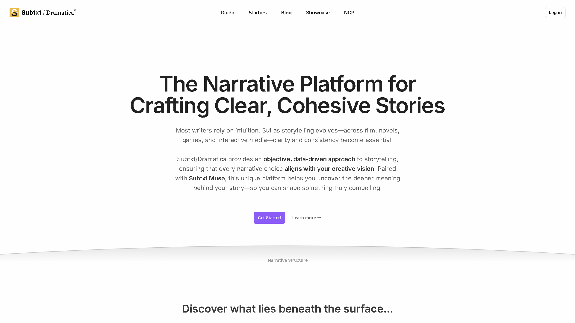 Subtxt Interface Screenshot - Writing & Editing Tool