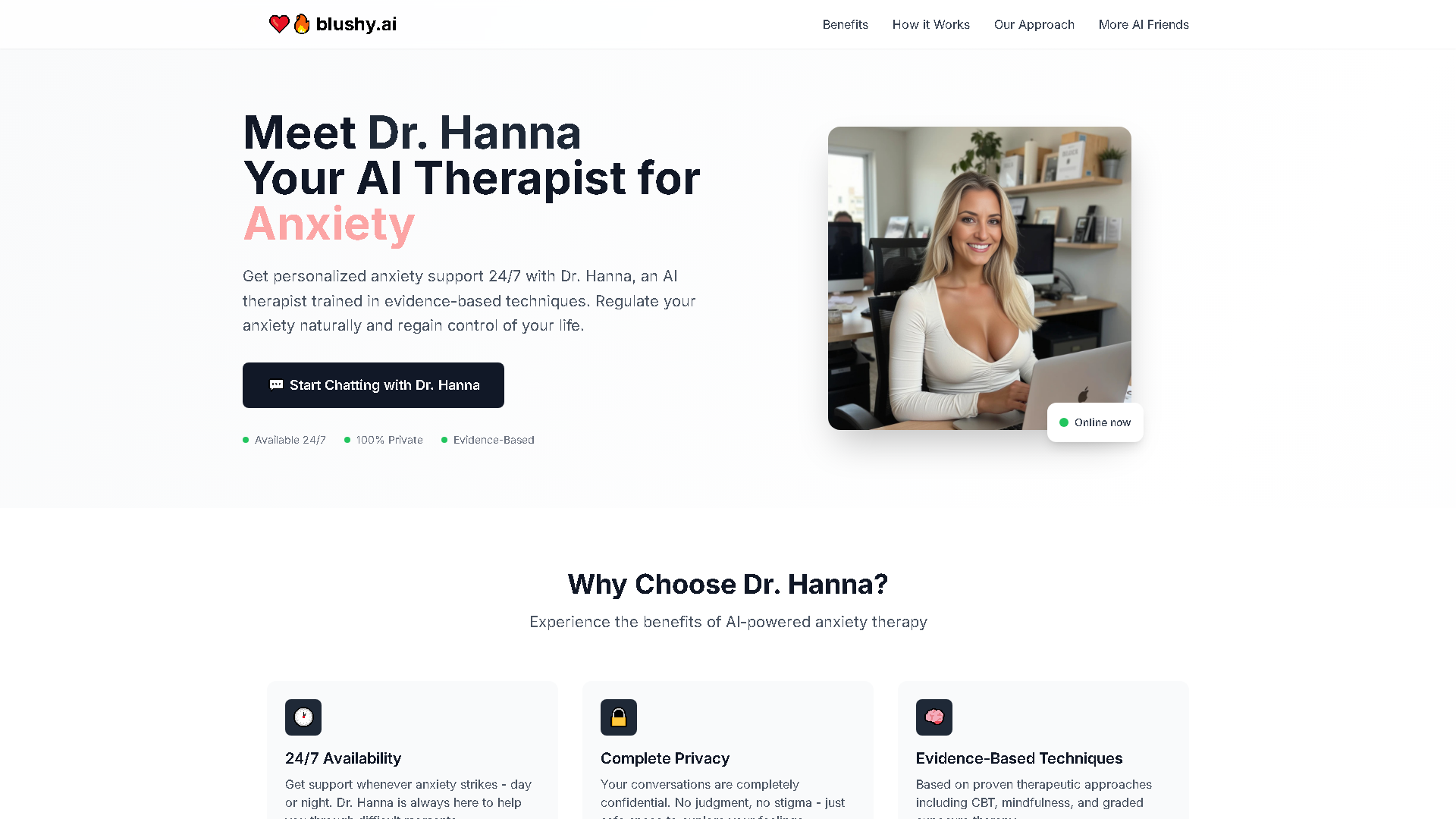 Blushy.ai Interface Screenshot - Chatbots & Virtual Companions Tool