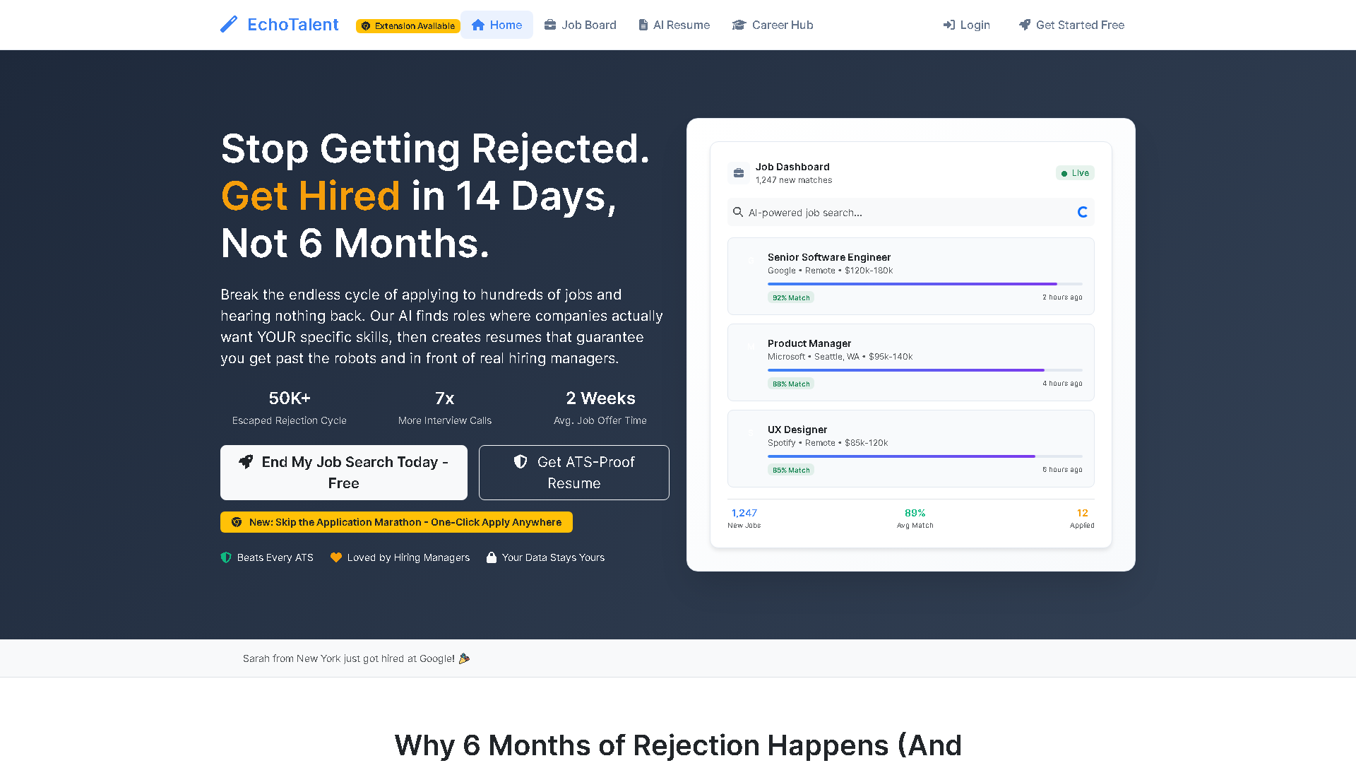 EchoTalent AI Interface Screenshot - Writing & Editing Tool
