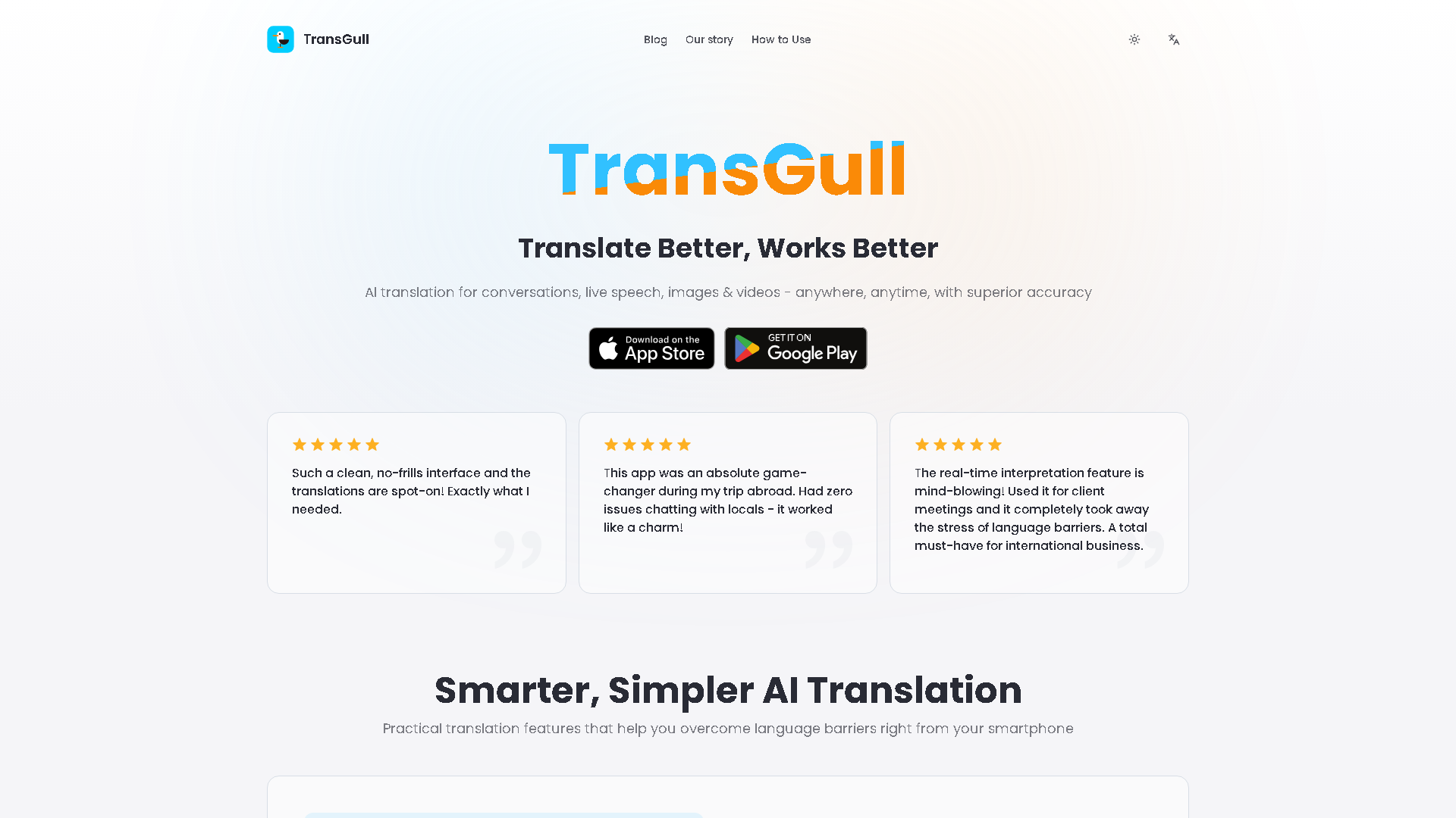 TransGull Interface Screenshot - Education & Learning Tool