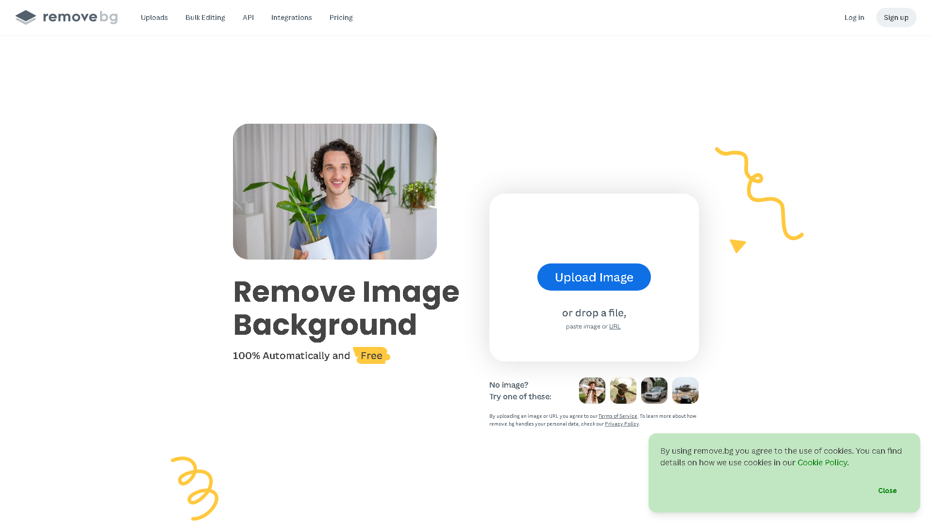 remove.bg Interface Screenshot - Image Generation & Editing Tool