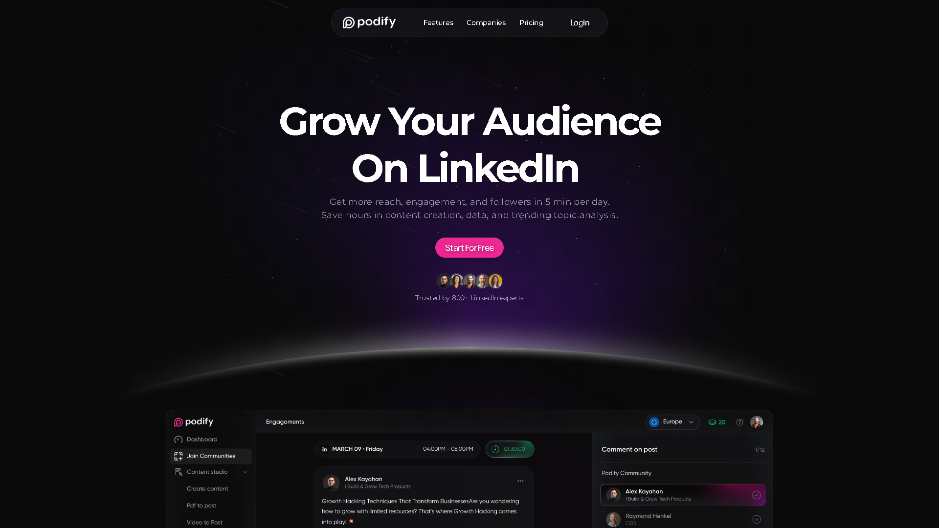 Podify Interface Screenshot - Writing & Editing Tool