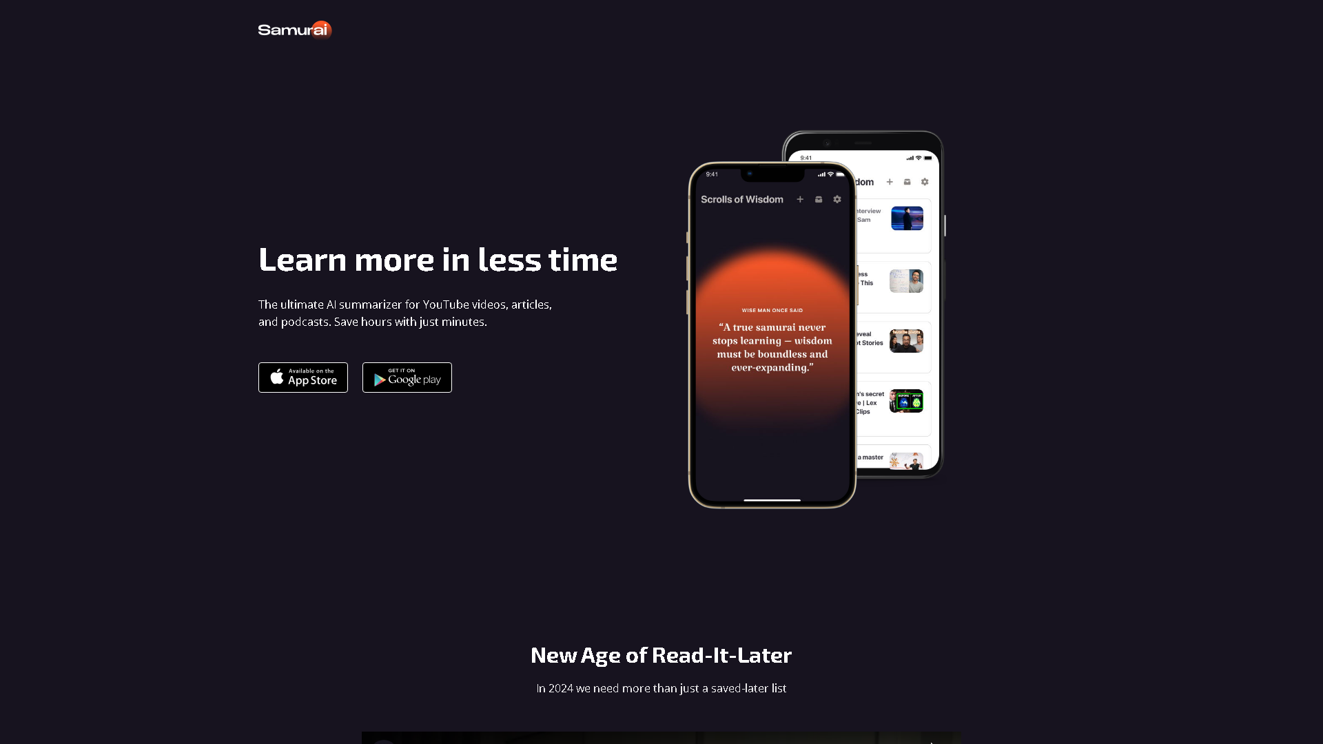Samurai AI Interface Screenshot - Social Media Tool