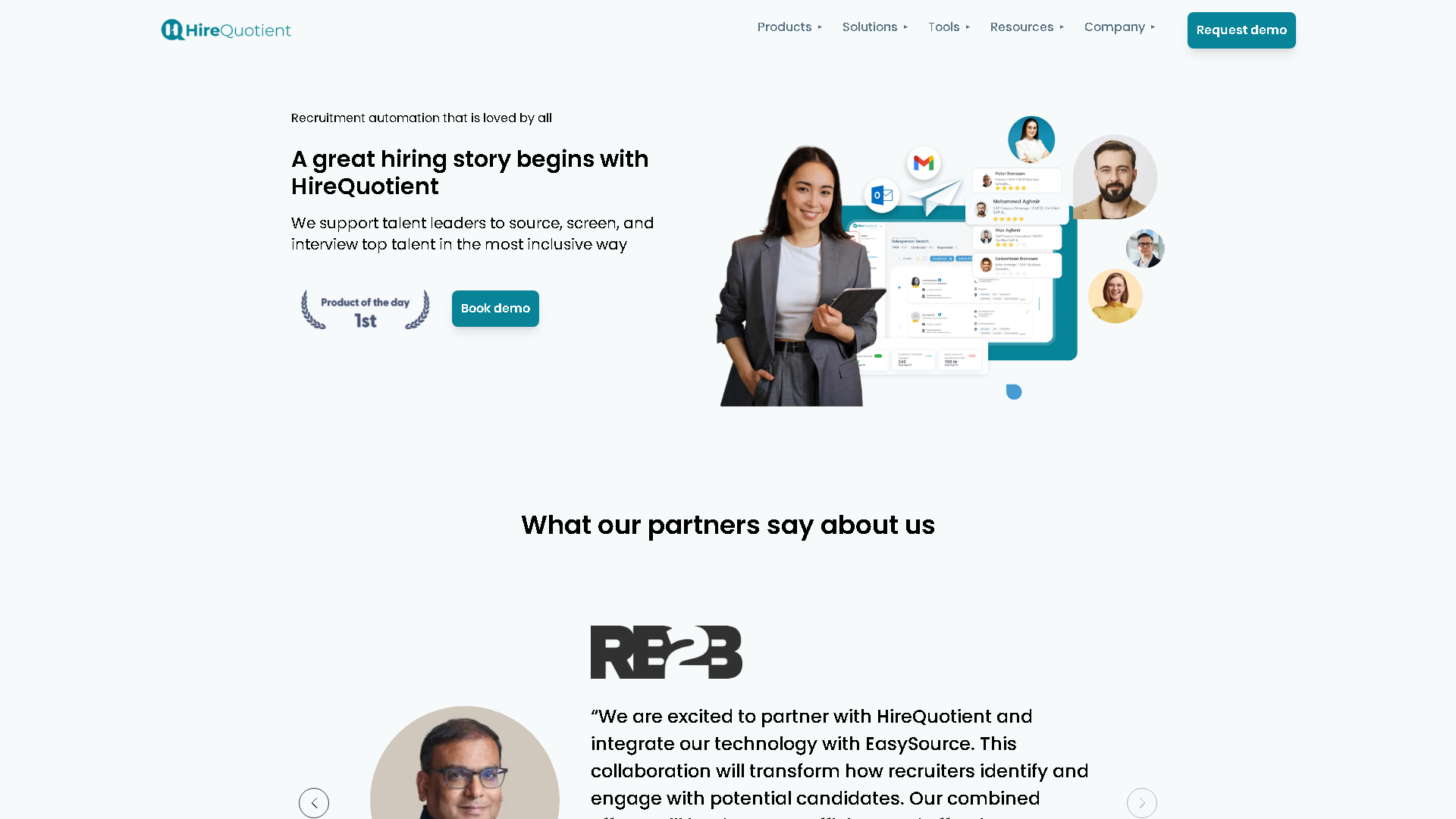 HireQuotient Interface Screenshot - Writing & Editing Tool