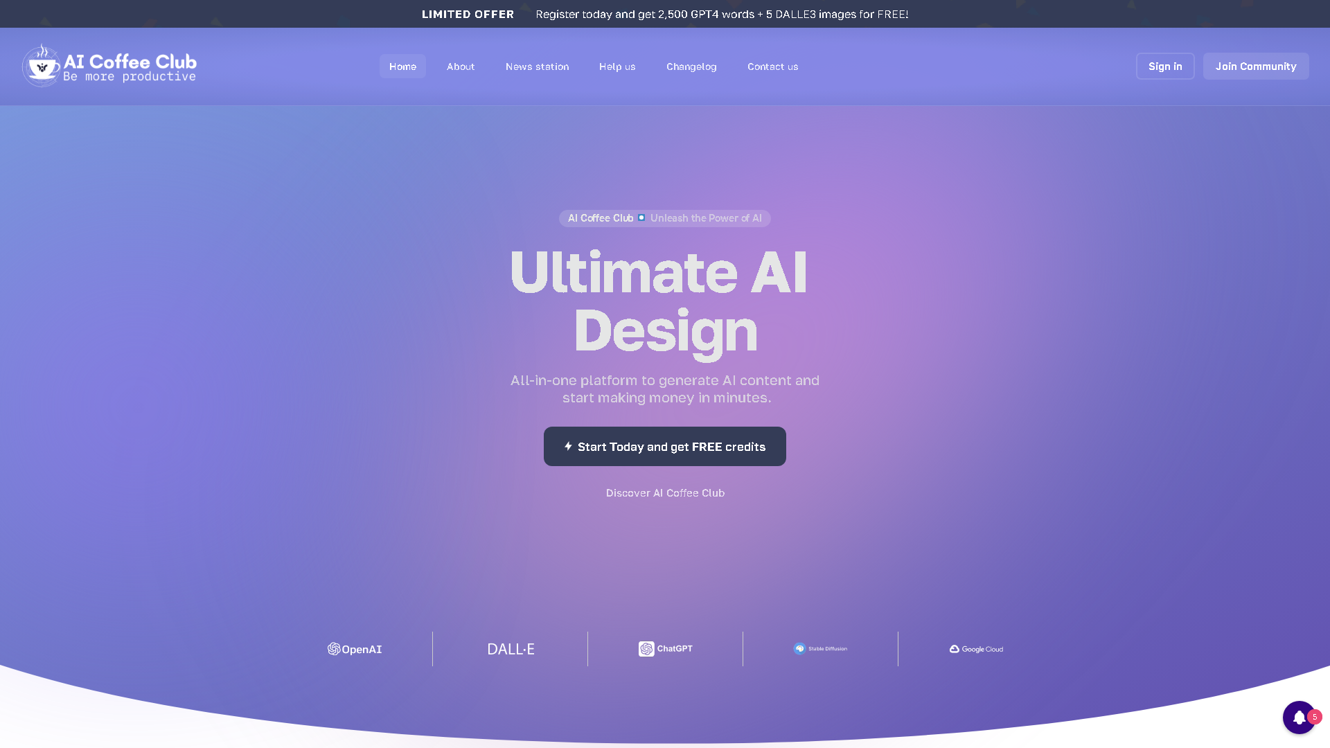AI Coffee Club Interface Screenshot - Writing & Editing Tool