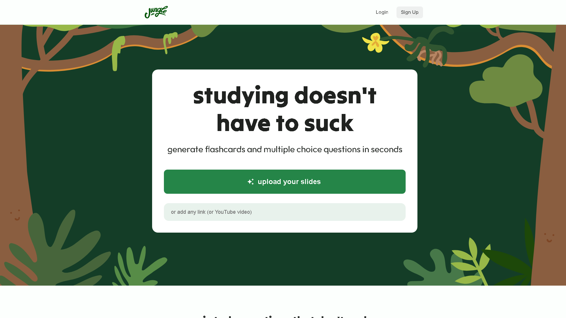 Jungle AI Interface Screenshot - Education & Translation Tool